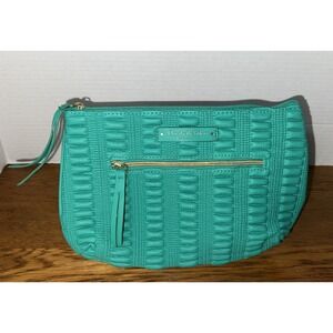 ELIZABETH ARDEN New York Green Clutch Medium Cosmetic Bag Pouch Exterior‎ Pocket